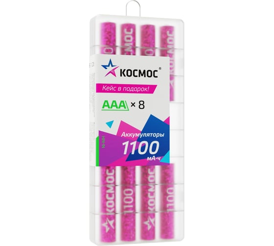 Аккумулятор КОСМОС R03 1100mAh Ni-Mh 8 шт в боксе KOCR03NIMH1100mAh8B 22037878