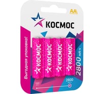 Аккумулятор КОСМОС R6 2800mAh Ni-MH 4 на блистере KOCR6NIMH2800mAh4BL 22037884