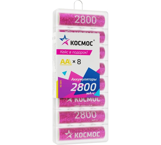 Аккумулятор КОСМОС R6 2800mAh Ni-Mh 8 шт в боксе KOCR6NIMH2800mAh8B 22037890