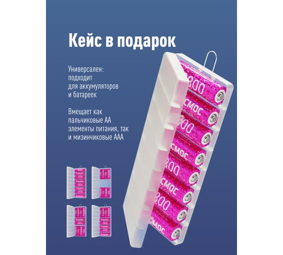 Аккумулятор КОСМОС R6 2800mAh Ni-Mh 8 шт в боксе KOCR6NIMH2800mAh8B
