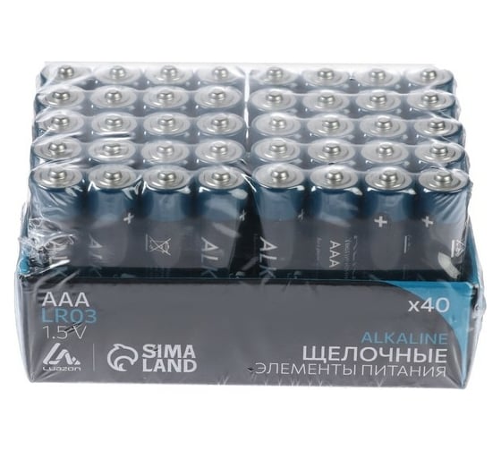 Батарейка LUAZON алкалиновая (щелочная) AAA, LR03, набор 40 шт 5524281 1