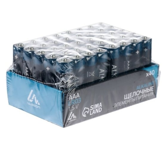 Батарейка LUAZON алкалиновая (щелочная) AAA, LR03, набор 40 шт 5524281