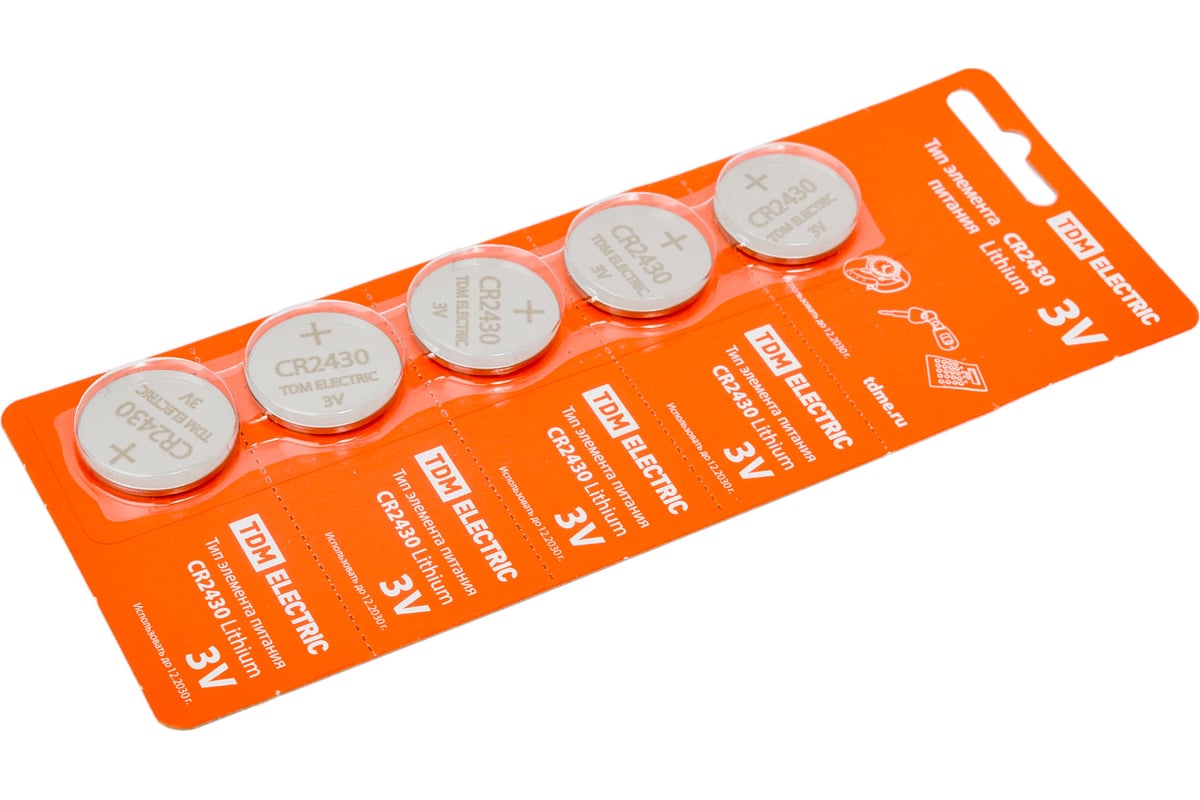 Элемент питания TDM CR2430 Lithium 3V BP-5 SQ1702-0030 - выгодная цена ...