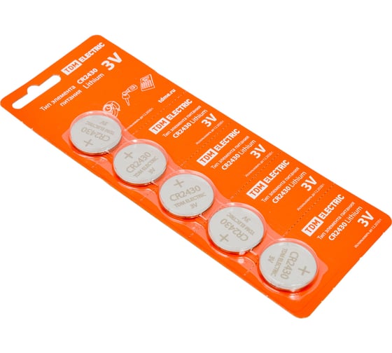 Элемент питания TDM ELECTRIC CR2430 Lithium 3V BP-5 SQ1702-0030