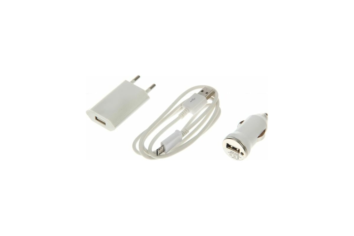 Комплект для зарядки 3 в 1 LUAZON UC-09, АЗУ 1 A, microUSB 1 A, СЗУ 1 A, 1  м, белый 1335482 - выгодная цена, отзывы, характеристики, фото - купить в  Москве и РФ