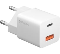 Сетевое зарядное устройство Deppa USB-C + USB-A, PD 3. 0, QC 3. 0, GaN, 20Вт, белый 11410