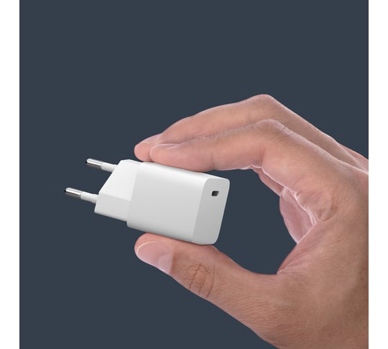 Сетевое зарядное устройство Deppa USB-C, Power Delivery, GaN, 20Вт, белый 11400