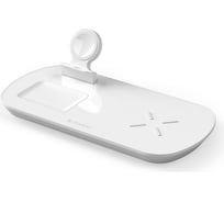 Зарядная станция Deppa 3 в 1: iPhone, Apple Watch, Airpods, беспроводная, 17,5 Вт, белая 24010