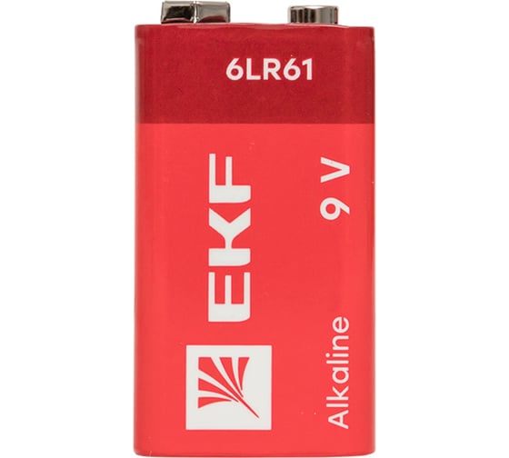 Алкалиновая батарейка EKF 9V 6LR61 блистер 1шт. 9V-BL1