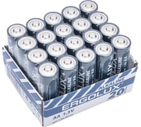 Батарейка Ergolux LR6 Alkaline BP-20 (ПРОМО, LR6 BP20, 1.5В) 14675 20662114