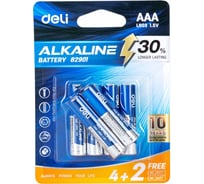 Батарея DELI E82901 AAA (6шт) блистер 1658084
