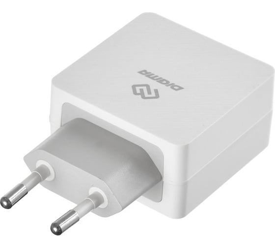 Сетевое зарядное устройство DIGMA DGPD-18W-WG 3A (PD) кабель USB Type C белый 1079233