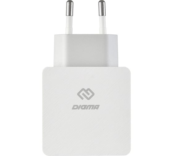 Сетевое зарядное устройство DIGMA DGPD-18W-WG 3A (PD) кабель USB Type C белый 1079233