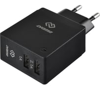 Сетевое зарядное устройство DIGMA DGWC-2U-3A-BK 2.1A+1A универсальное черный 1079226