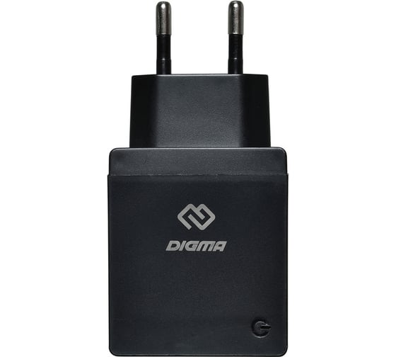 Сетевое зарядное устройство DIGMA DGWC-2U-3A-BK 2.1A+1A универсальное черный 1079226