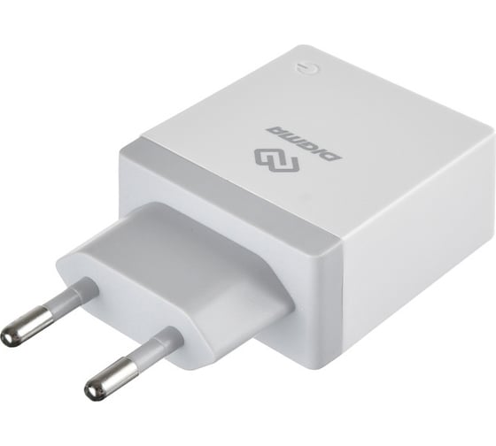 Сетевое зарядное устройство DIGMA DGWC-2U-3A-WG 2.1A+1A универсальное, белый 1079228