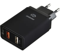 Сетевое зарядное устройство DIGMA DGWC-2U-QC3.0-BK 3A (QC) универсальное черный 1079230