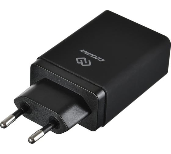 Сетевое зарядное устройство DIGMA DGWC-2U-QC3.0-BK 3A (QC) универсальное черный 1079230