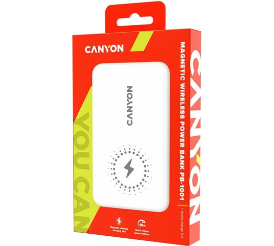 Внешний аккумулятор Canyon PB-1001 10000 мАч CNS-CPB1001W