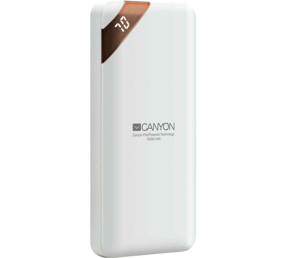 Внешний аккумулятор Canyon PB-102, 10000 мАч, белый CNE-CPBP10W 1