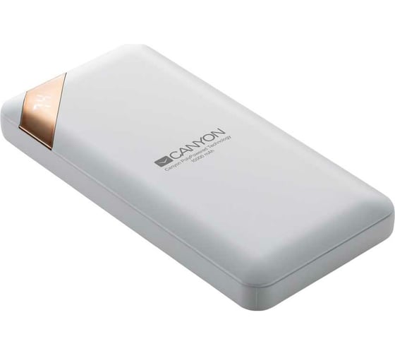Внешний аккумулятор Canyon PB-102, 10000 мАч, белый CNE-CPBP10W