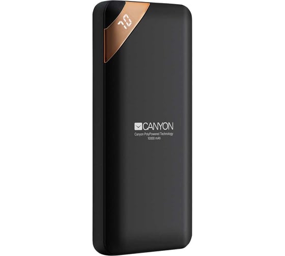 Внешний аккумулятор Canyon PB-102, 10000 мАч, черный CNE-CPBP10B