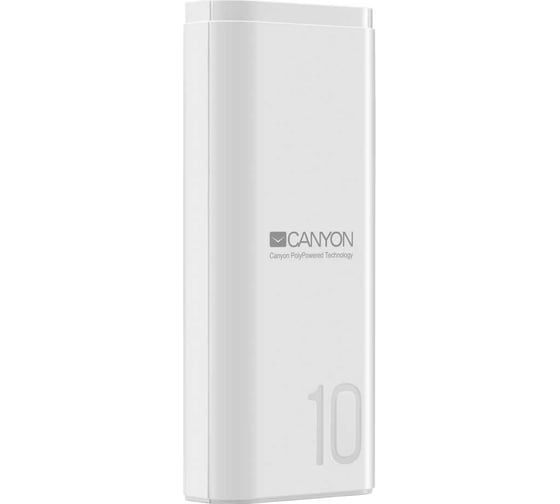 Внешний аккумулятор Canyon PB-103, 10000 мАч, белый CNE-CPB010W 1