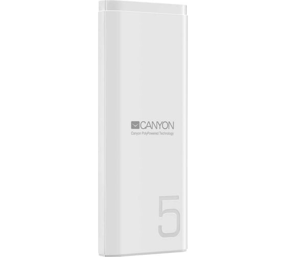 Внешний аккумулятор Canyon PB-53, 5000 мАч, белый CNE-CPB05W