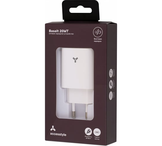 Сетевое зарядное устройство Accesstyle Basalt 20WT White