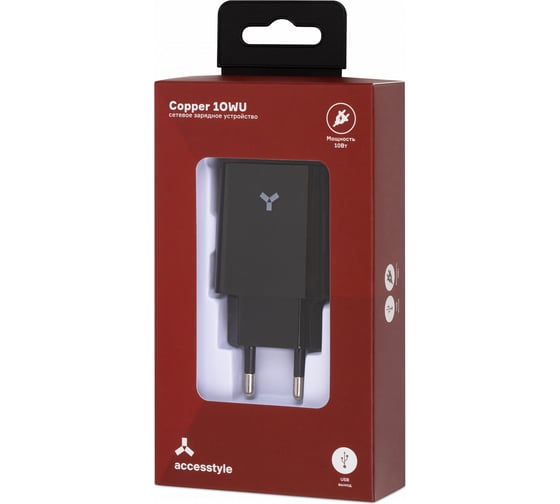 Сетевое зарядное устройство Accesstyle Copper 10WU Black
