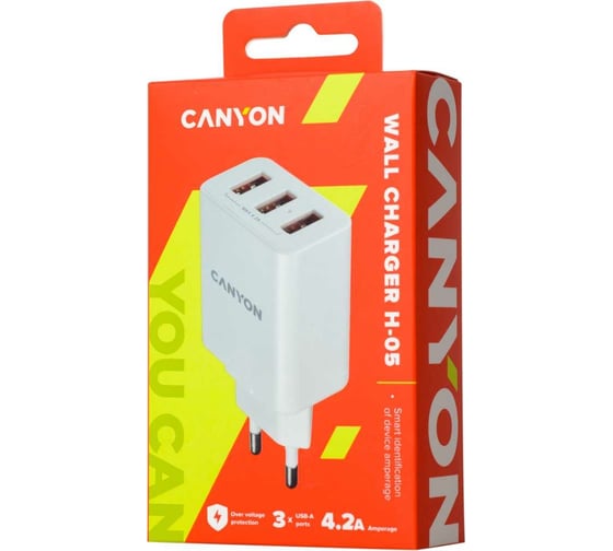 Зарядное устройство Canyon H-05, белый CNE-CHA05W