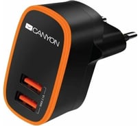 Сетевое зарядное устройство Canyon H-02, черно-оранжевый CNE-CHA02B