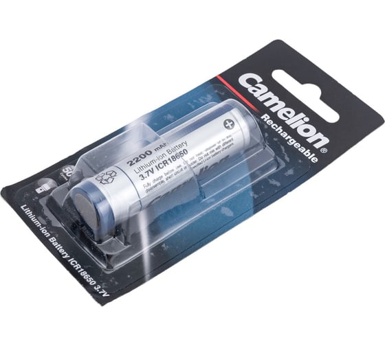 Литий-ионный аккумулятор Camelion ICR18650 2200 mah ICR18650F-22BP1, 3.7 V, Li-Ion/ LiCoO2 14720