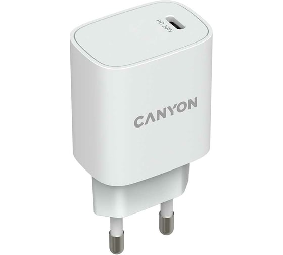 Сетевое зарядное устройство Canyon H20-02 белый CNE-CHA20W02 1