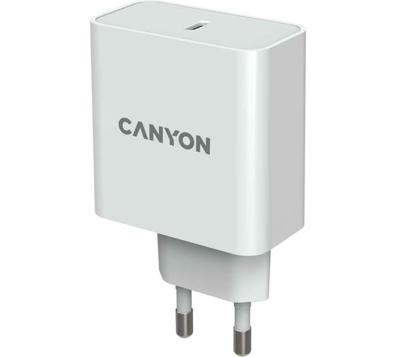 Сетевое зарядное устройство Canyon H-65, USB-C, 3.25A, белый CND-CHA65W01