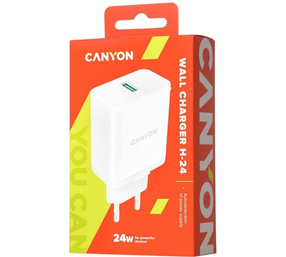 Сетевое зарядное устройство Canyon белый CNE-CHA24W