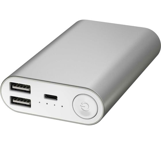 Внешний АКБ Red Line H16 10000 mAh, металл, серебряный УТ000010088