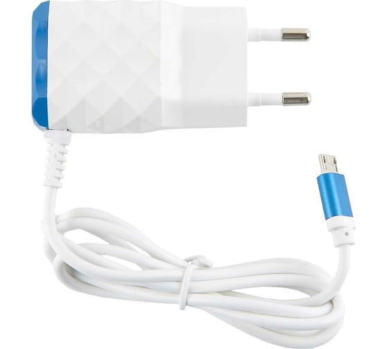 Сетевое зарядное устройство Red Line 2 USB+MicroUSB, модель NC-2.1AC, 2.1A, синий УТ000013619