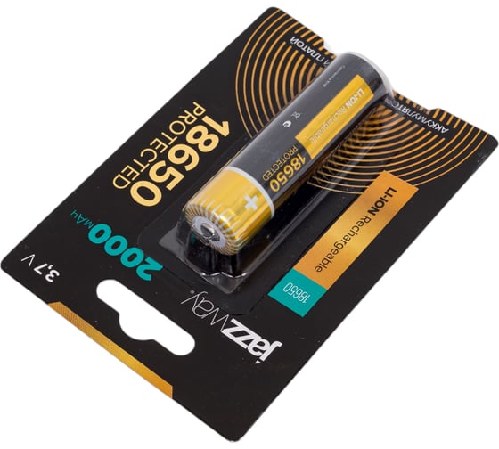 Аккумулятор Jazzway Jаzzway 18650 3.7В Li-Ion 2000 мАч с защитой BL-1 (блистер 1шт) 5012042