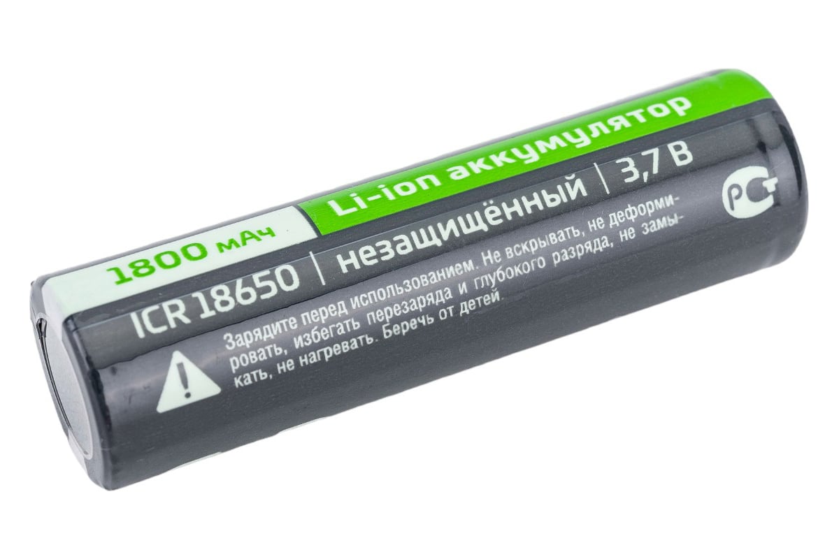 Аккумулятор GoPower Li-ion 18650 PC1 3.6V 1800mAh без защиты высокий  контакт 00-00018351