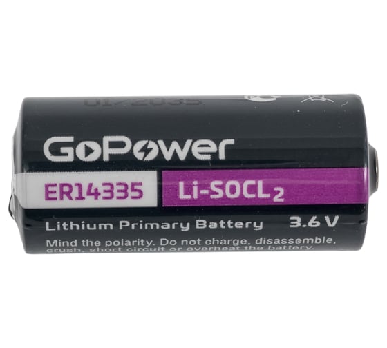 Батарейка GoPower 14335 2/3AA PC1 Li-SOCl2 3.6V 00-00015331
