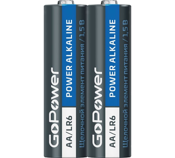 Батарейка GoPower LR6 AA Shrink 2 Alkaline 1.5V 00-00015599
