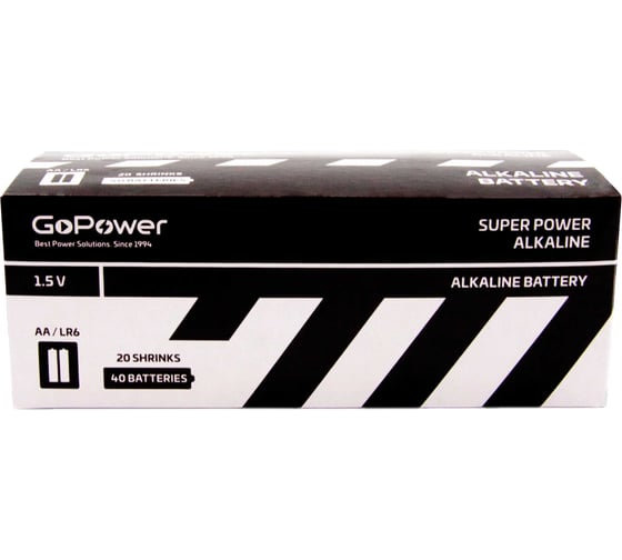 Батарейка GoPower LR6 AA Shrink 2 Alkaline 1.5V 00-00015599