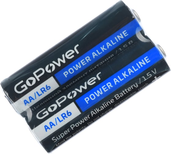 Батарейка GoPower LR6 AA Shrink 2 Alkaline 1.5V 00-00015599