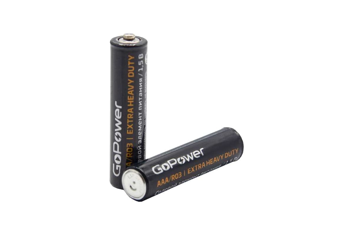 Батарейка GoPower R03 AAA BL4 Heavy Duty 1.5V 00-00015595 - выгодная ...