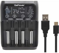 Зарядное устройство GoPower для аккумуляторов Genius2000 Ni-MH/Ni-Cd/Li-ion/IMR/LiFePO4 4 слота (1/40) 00-00017019
