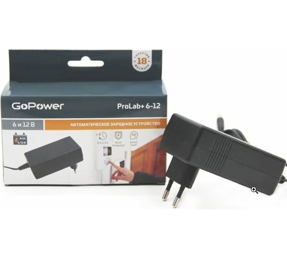 Зарядное устройство GoPower для свинцово-кислотных аккумуляторов 6 и 12V ProLab+ 6-12 1.5A (1/72) 00-00015356
