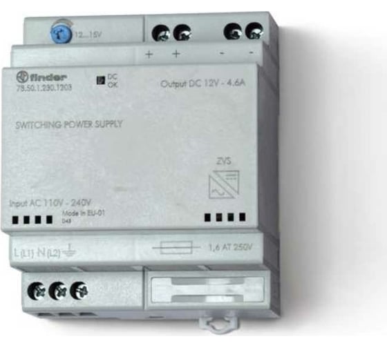 Импульсный источник питания Finder, 230В AC - 12-14В DC; 50Вт; 4,2А, 785012301203