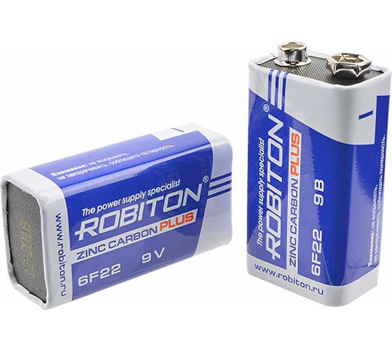 Батарея ROBITON PLUS R-6F22- 6F22 9V 13124