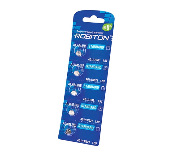 Элемент питания ROBITON STANDARD R-AG1-0- AG1 0 проц. Hg 16945